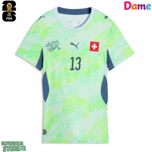 Schweiz Zeki Amdouni #23 Replika Udebanetrøje Dame VM 2026 Kortærmet